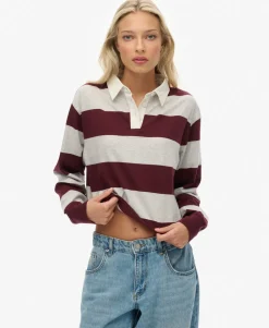 Athletic Essentials Cropped Stripe Rugby Top