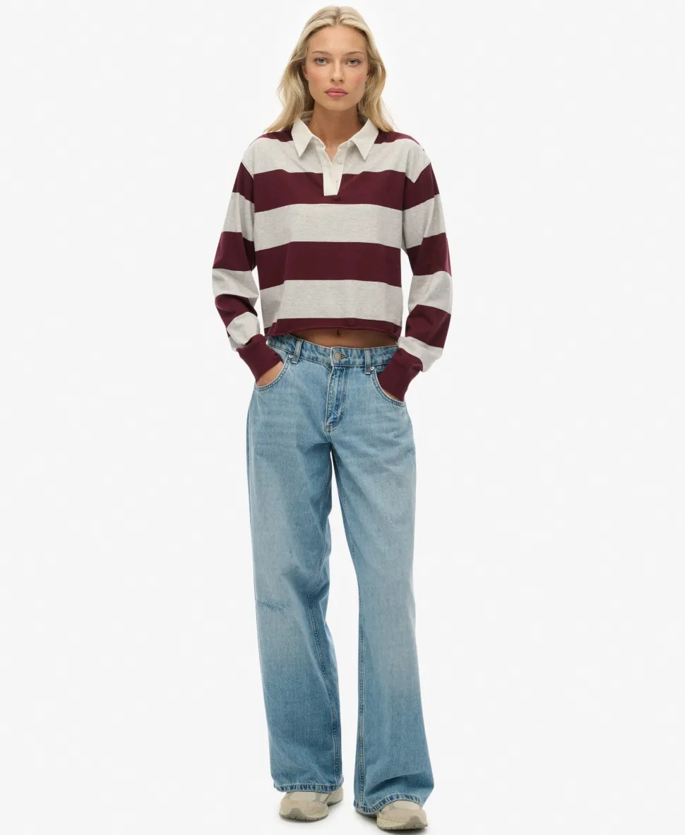 Athletic Essentials Cropped Stripe Rugby Top
