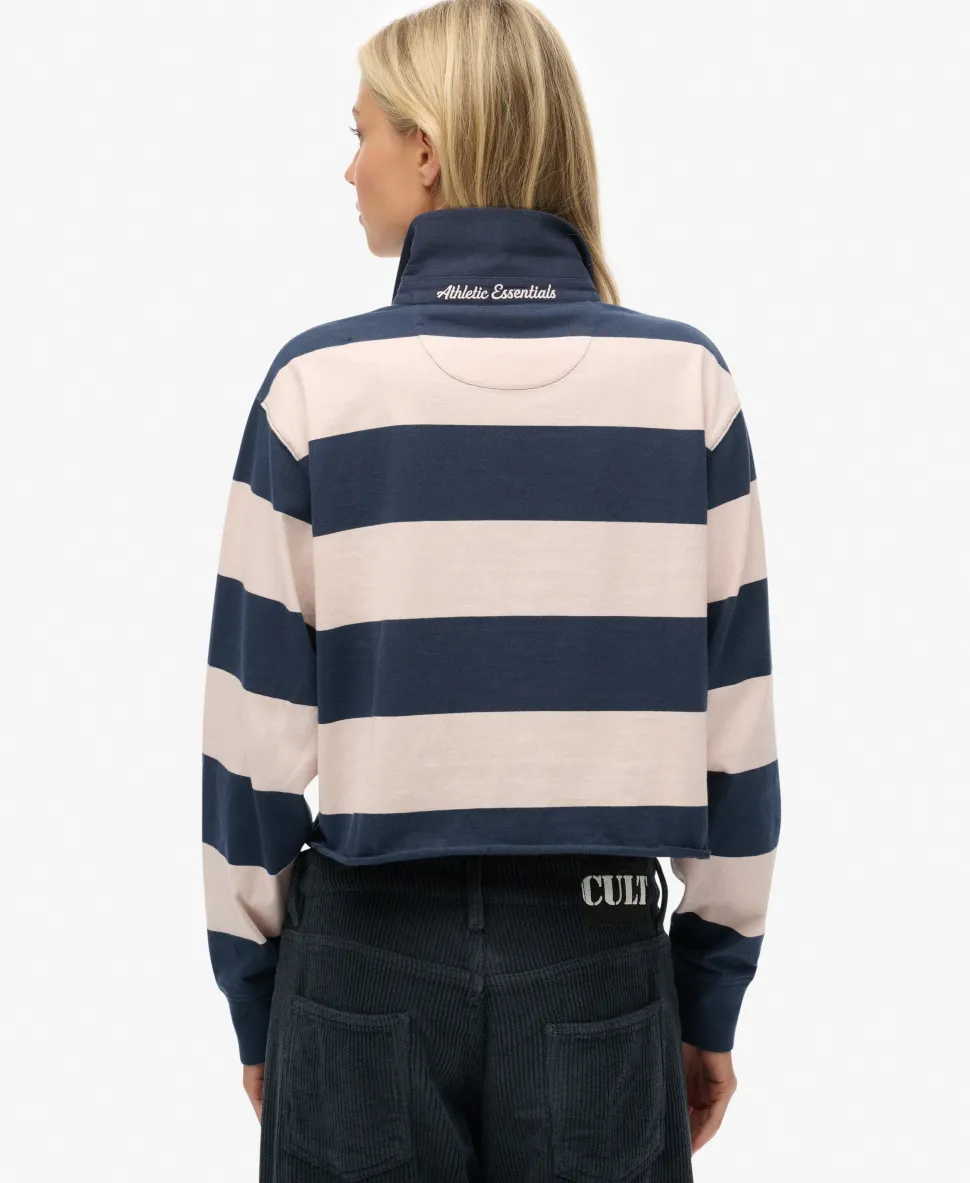 Athletic Essentials Cropped Stripe Rugby Top