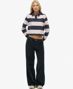 Athletic Essentials Cropped Stripe Rugby Top
