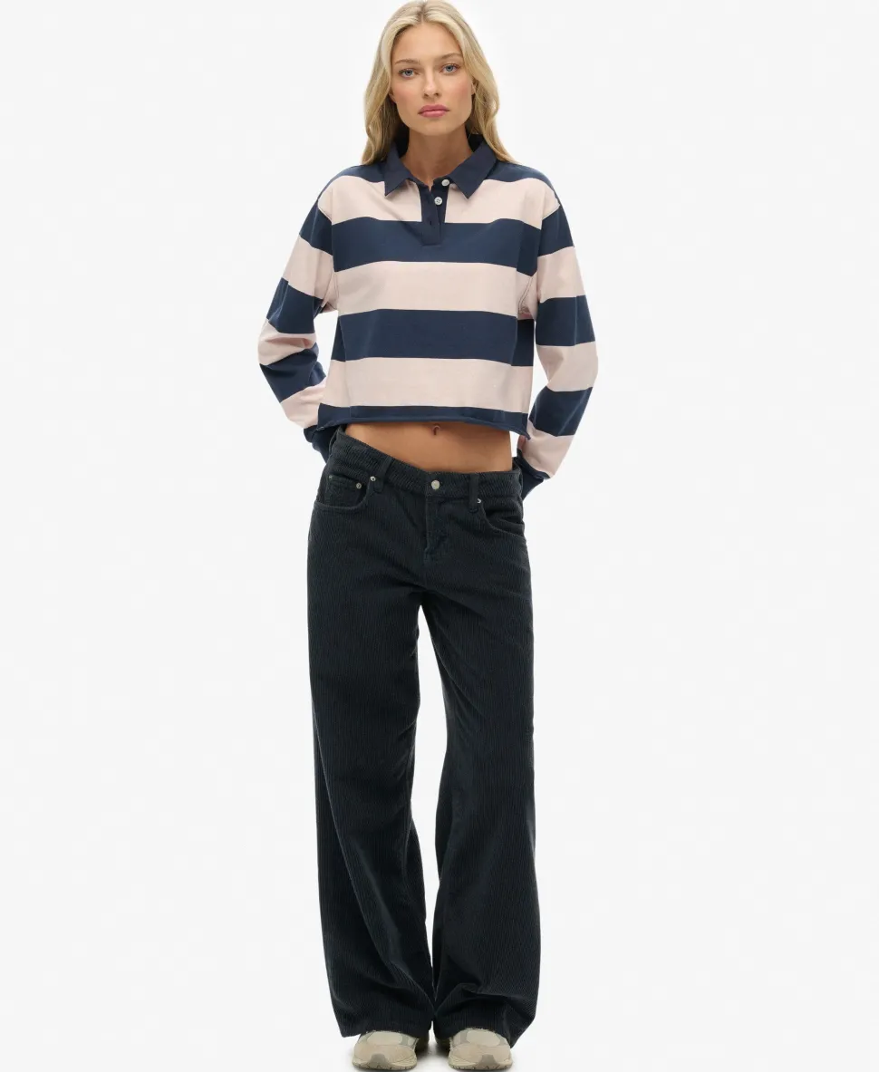 Athletic Essentials Cropped Stripe Rugby Top