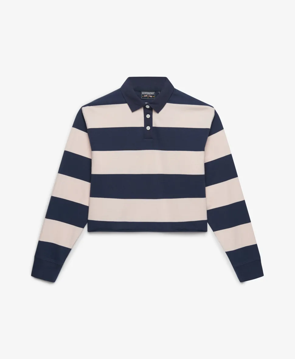 Athletic Essentials Cropped Stripe Rugby Top