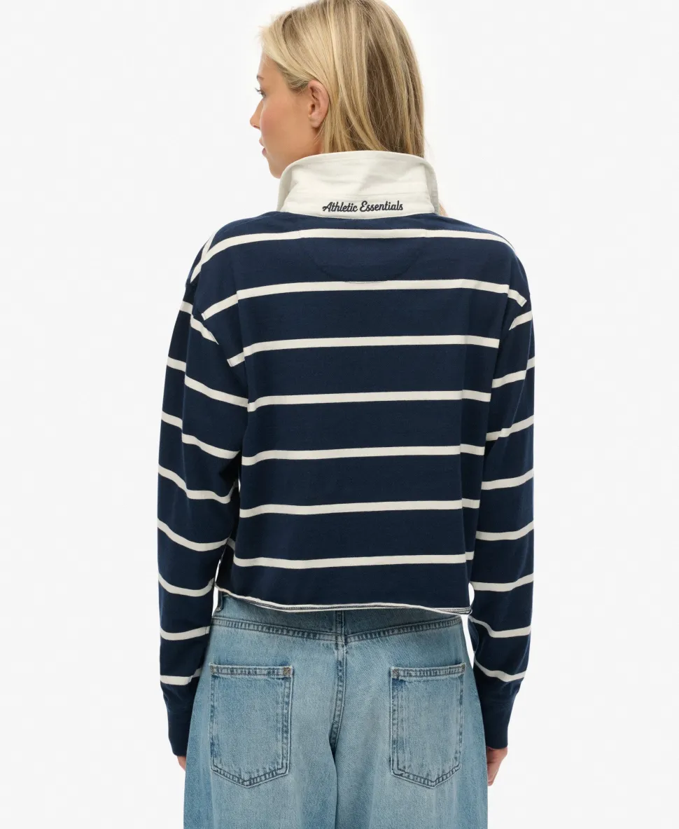 Athletic Essentials Cropped Stripe Rugby Top