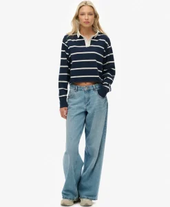 Athletic Essentials Cropped Stripe Rugby Top