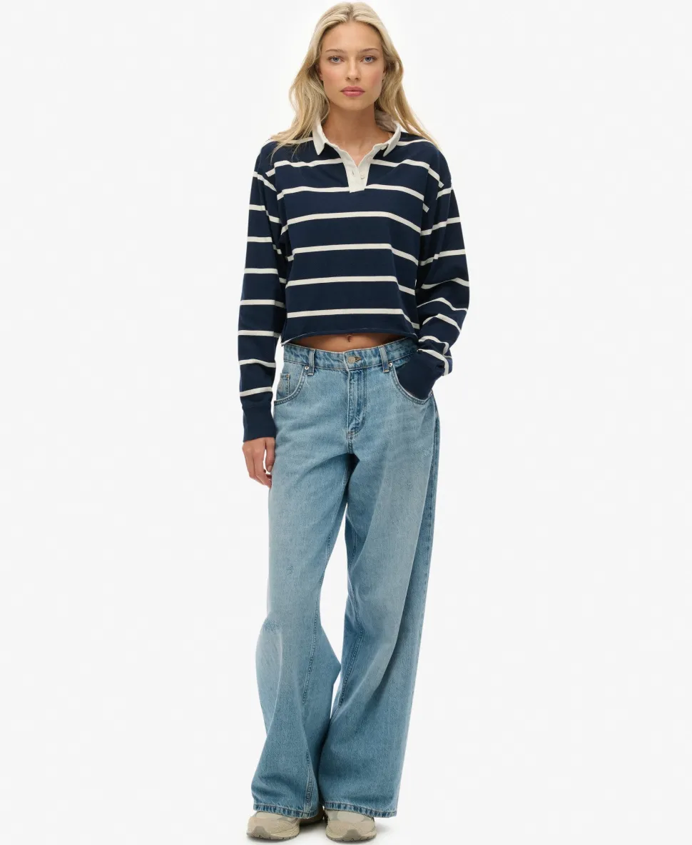 Athletic Essentials Cropped Stripe Rugby Top