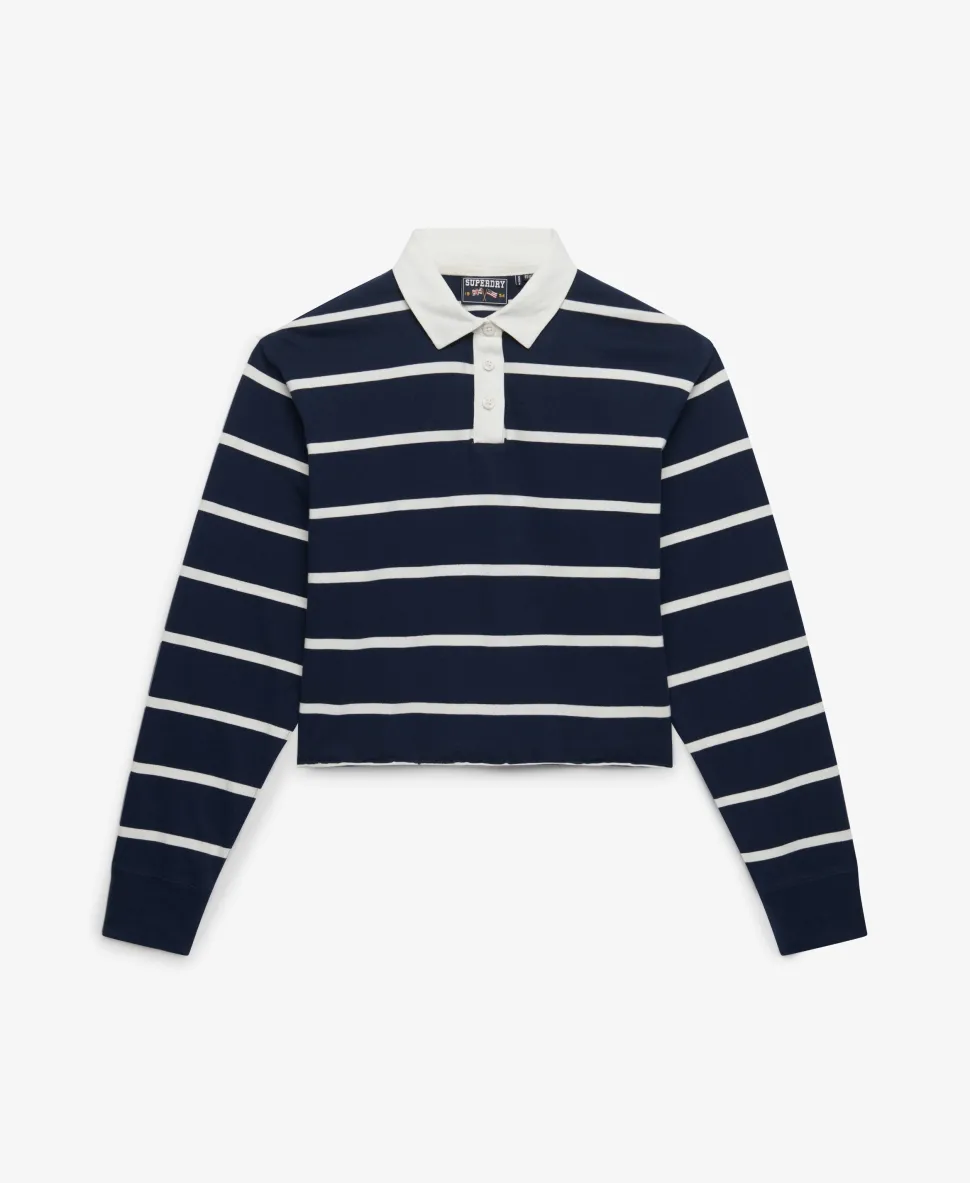 Athletic Essentials Cropped Stripe Rugby Top