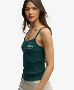 Athletic Essentials Embroidered Button Cami Top
