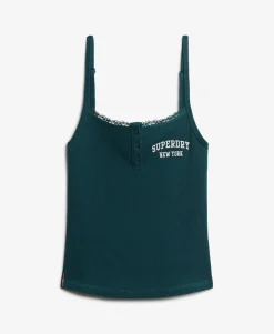 Athletic Essentials Embroidered Button Cami Top