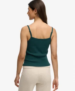 Athletic Essentials Embroidered Button Cami Top