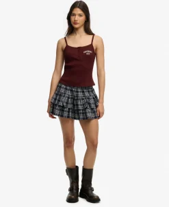 Athletic Essentials Embroidered Button Cami Top
