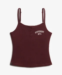 Athletic Essentials Embroidered Button Cami Top