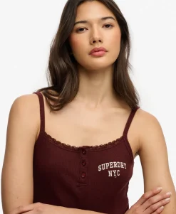 Athletic Essentials Embroidered Button Cami Top