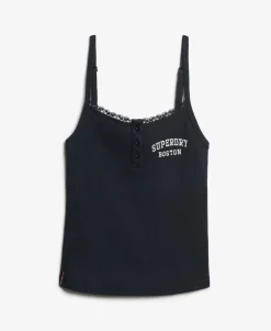 Athletic Essentials Embroidered Button Cami Top