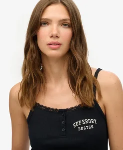 Athletic Essentials Embroidered Button Cami Top