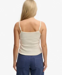 Athletic Essentials Embroidered Button Cami Top