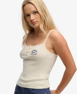 Athletic Essentials Embroidered Button Cami Top