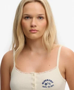 Athletic Essentials Embroidered Button Cami Top