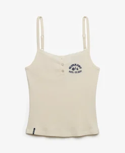 Athletic Essentials Embroidered Button Cami Top
