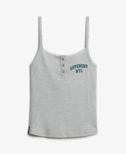Athletic Essentials Embroidered Button Cami Top