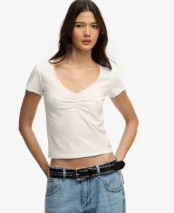 Athletic Essentials Gathered Short Sleeve Top