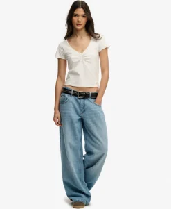 Athletic Essentials Gathered Short Sleeve Top