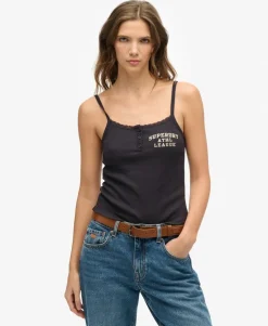 Athletic Essentials Graphic Button Cami Top