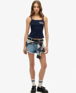 Athletic Essentials Graphic Button Cami Top