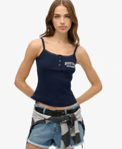 Athletic Essentials Graphic Button Cami Top