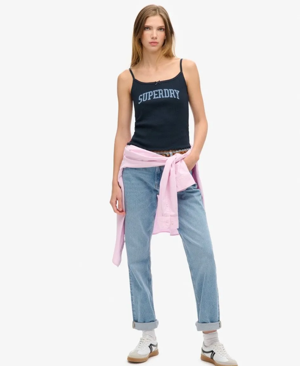 Athletic Essentials Graphic Pointelle Cami Top