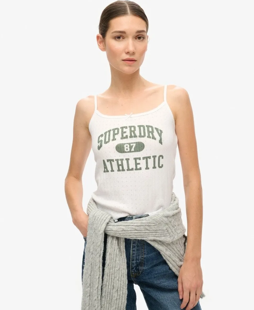 Athletic Essentials Graphic Pointelle Cami Top