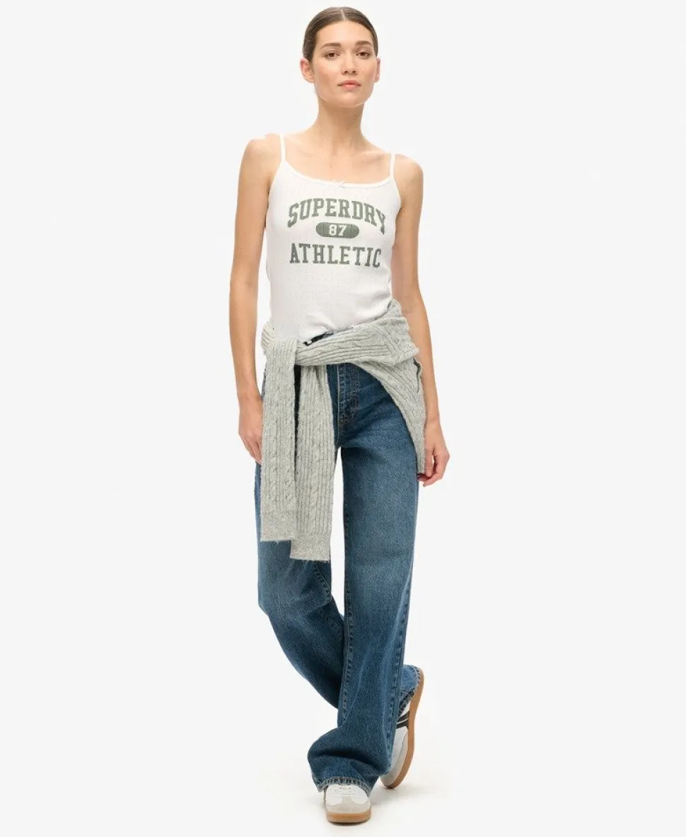 Athletic Essentials Graphic Pointelle Cami Top