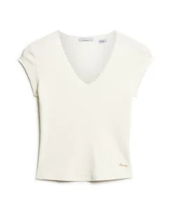 Athletic Essentials Lace Trim V-Neck Top