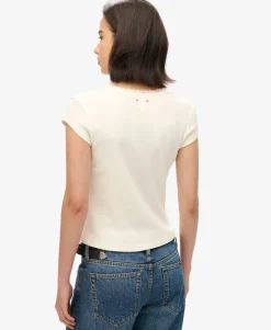 Athletic Essentials Lace Trim V-Neck Top