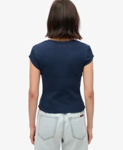 Athletic Essentials Lace Trim V-Neck Top
