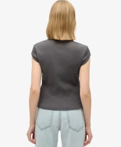 Athletic Essentials Lace Trim V-Neck Top