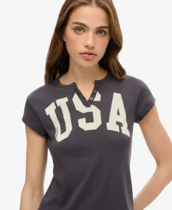 Athletic Essentials Notch Neck Graphic T-Shirt