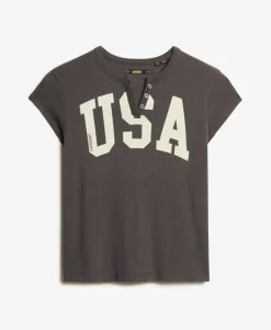 Athletic Essentials Notch Neck Graphic T-Shirt