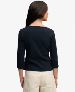 Athletic Essentials Pointelle Half Sleeve Top