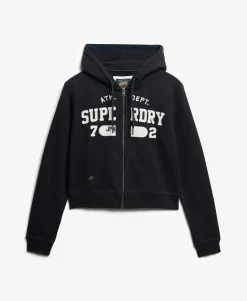 Athletic Essentials Relaxed Cropped Zip Hoodie