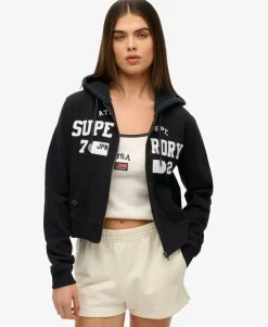Athletic Essentials Relaxed Cropped Zip Hoodie