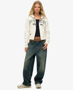 Athletic Essentials Relaxed Cropped Zip Hoodie