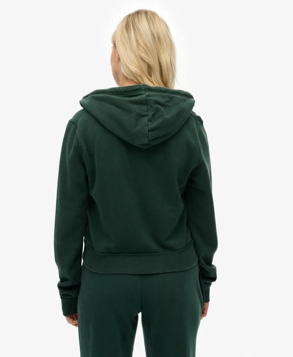 Athletic Essentials Relaxed Crop Zip-hoodie