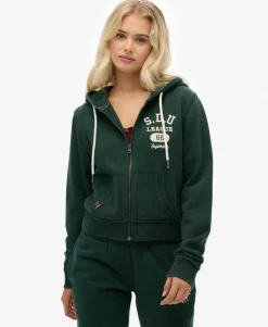 Athletic Essentials Relaxed Crop Zip-hoodie