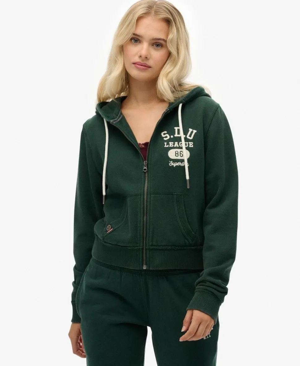 Athletic Essentials Relaxed Crop Zip-hoodie
