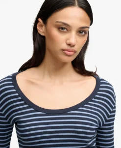 Athletic Essentials Striped Long Sleeve Top