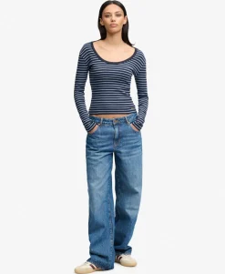 Athletic Essentials Striped Long Sleeve Top