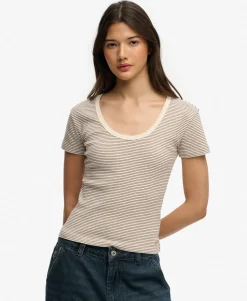 Athletic Essentials Striped Short Sleeve Top