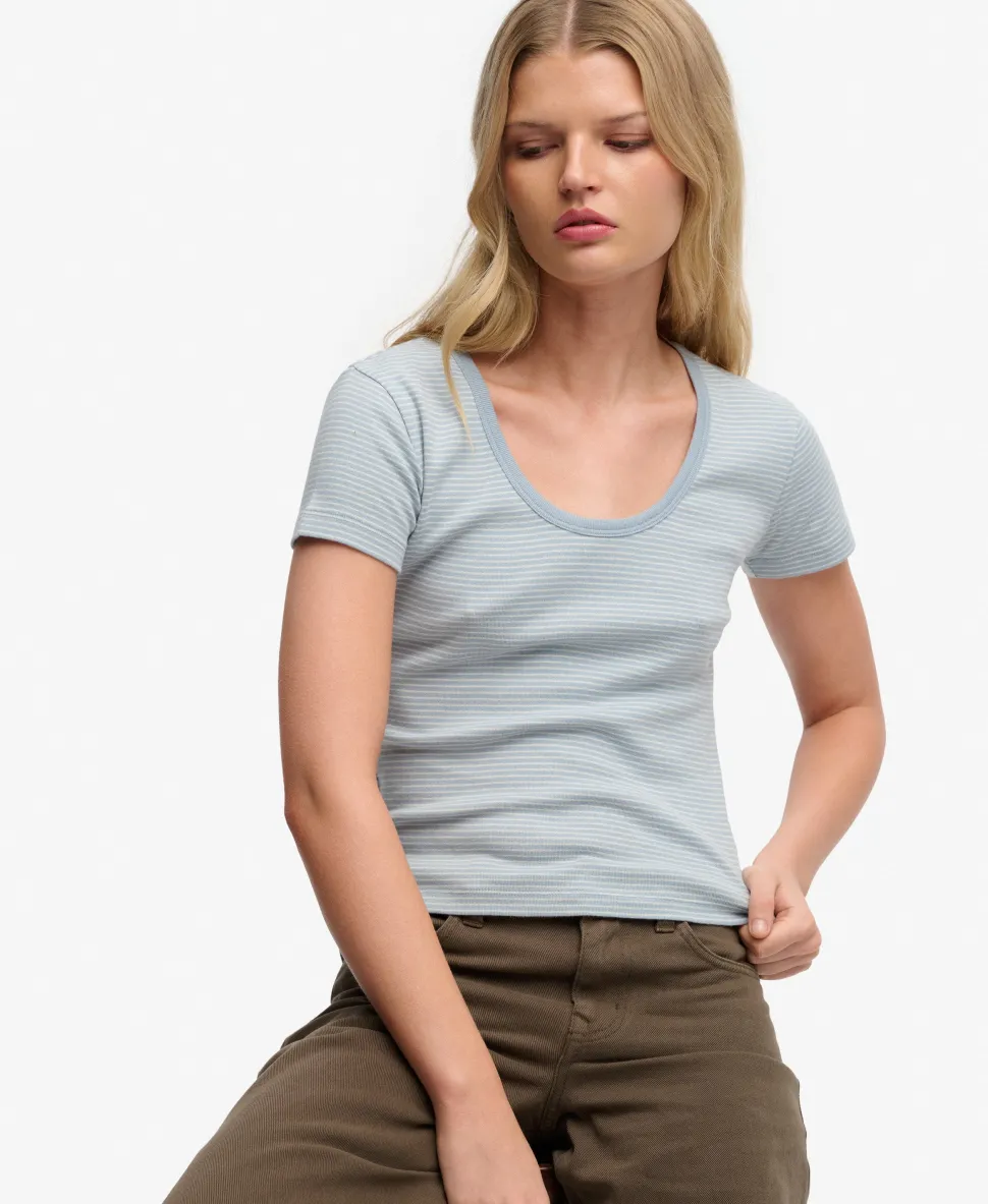 Athletic Essentials Striped Short Sleeve Top