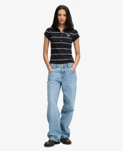 Athletic Essentials Stripe Jersey Polo Shirt