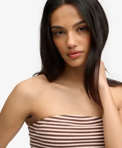 Athletic Essentials Stripe Jersey Bandeau Top